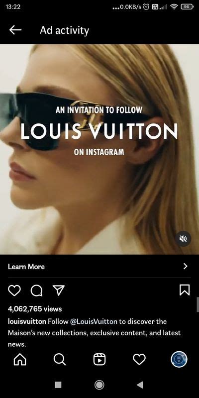 an invitation to follow louis vuitton on instagram|Instagram.